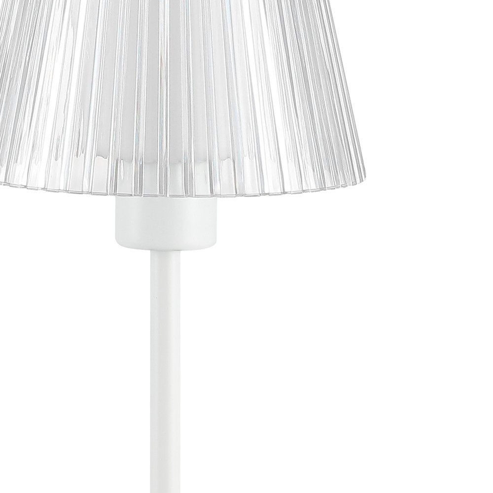 13" White USB Table Lamp With Empire Shade