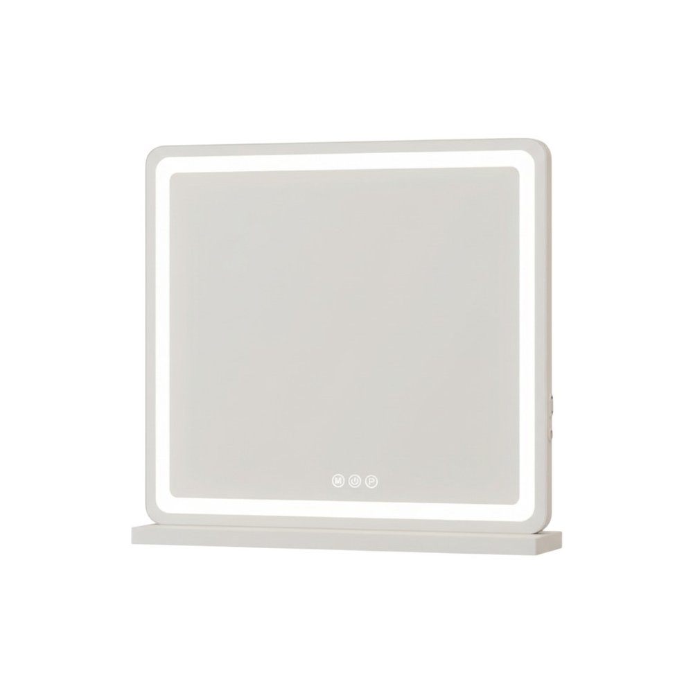 22" Lighted Freestanding Frameless Makeup Shaving Tabletop Mirror With USB