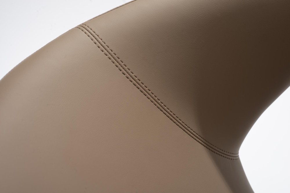Light Brown Faux Leather Wing Back Dining Side Chair