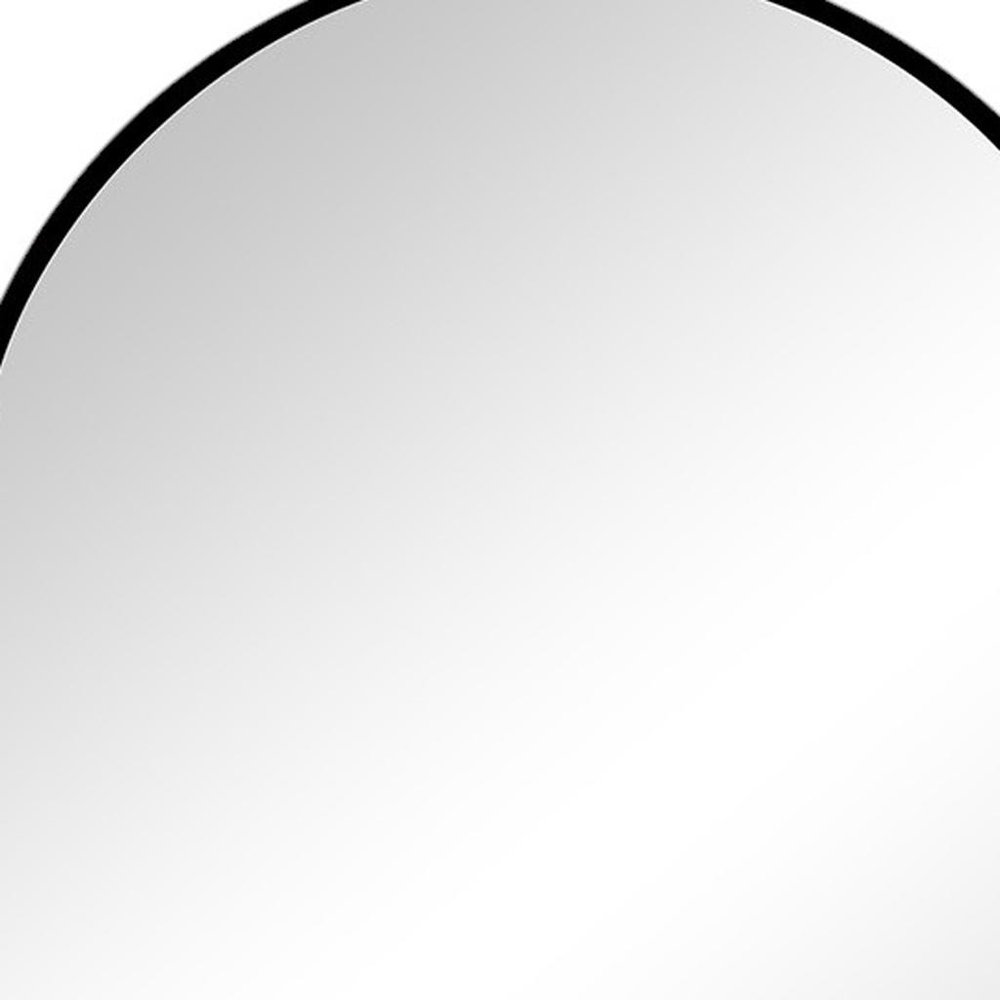 30" Black Metal Arch Framed Accent Mirror