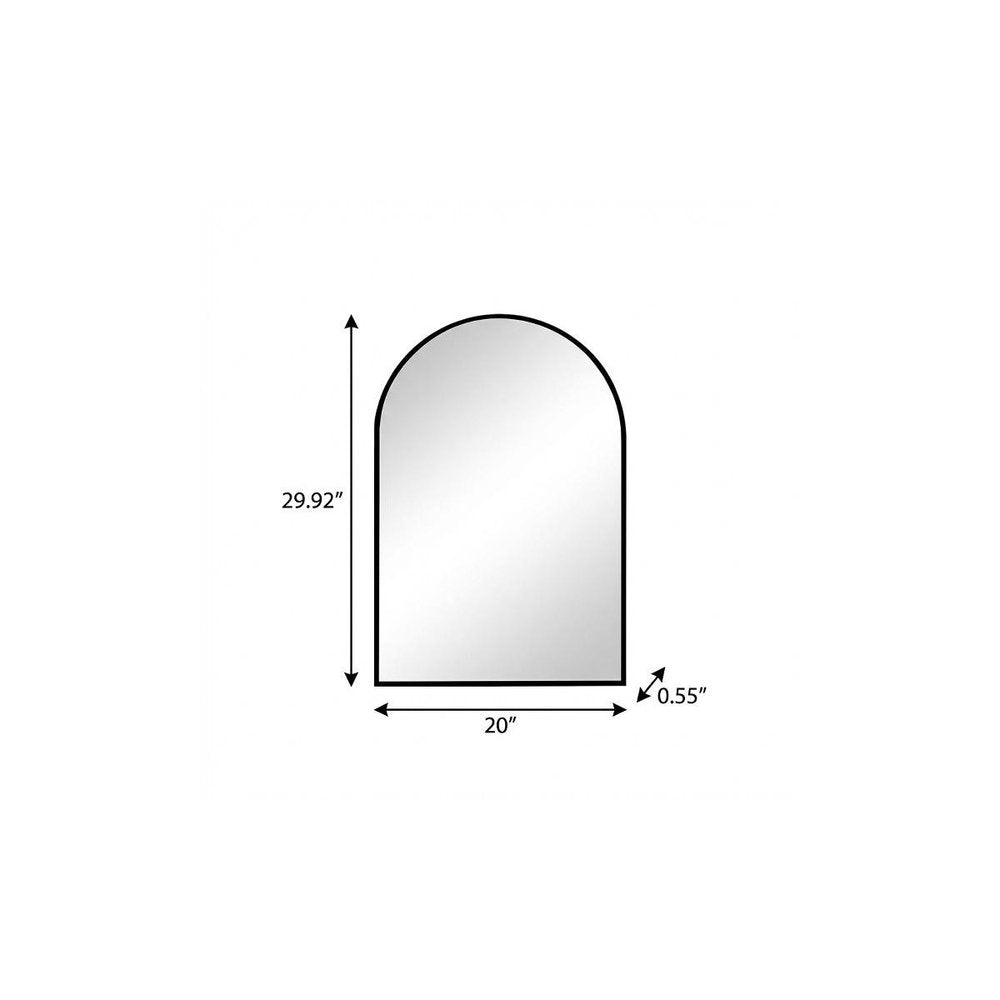 30" Black Metal Arch Framed Accent Mirror