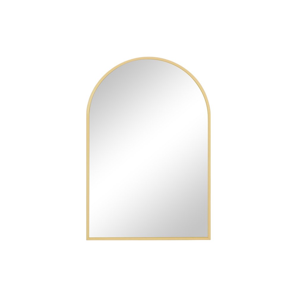 30" Gold Metal Arch Framed Accent Mirror