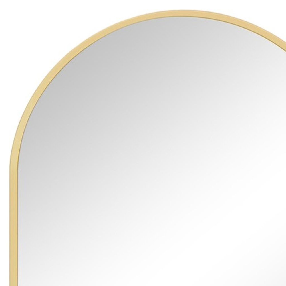 30" Gold Metal Arch Framed Accent Mirror