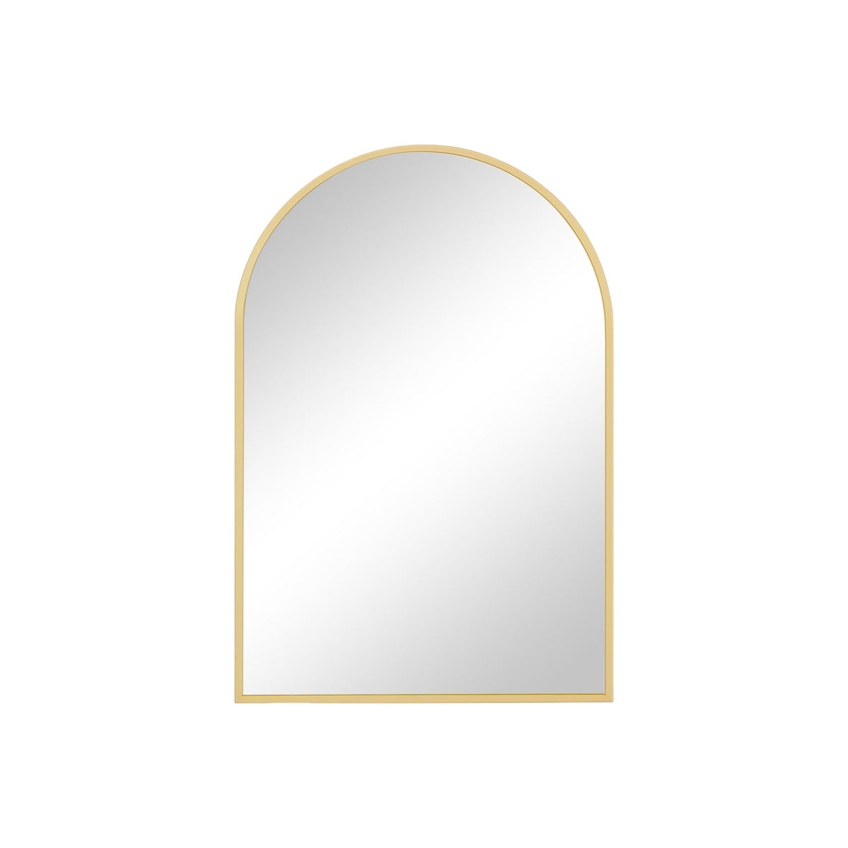 35" Gold Metal Arch Framed Accent Mirror