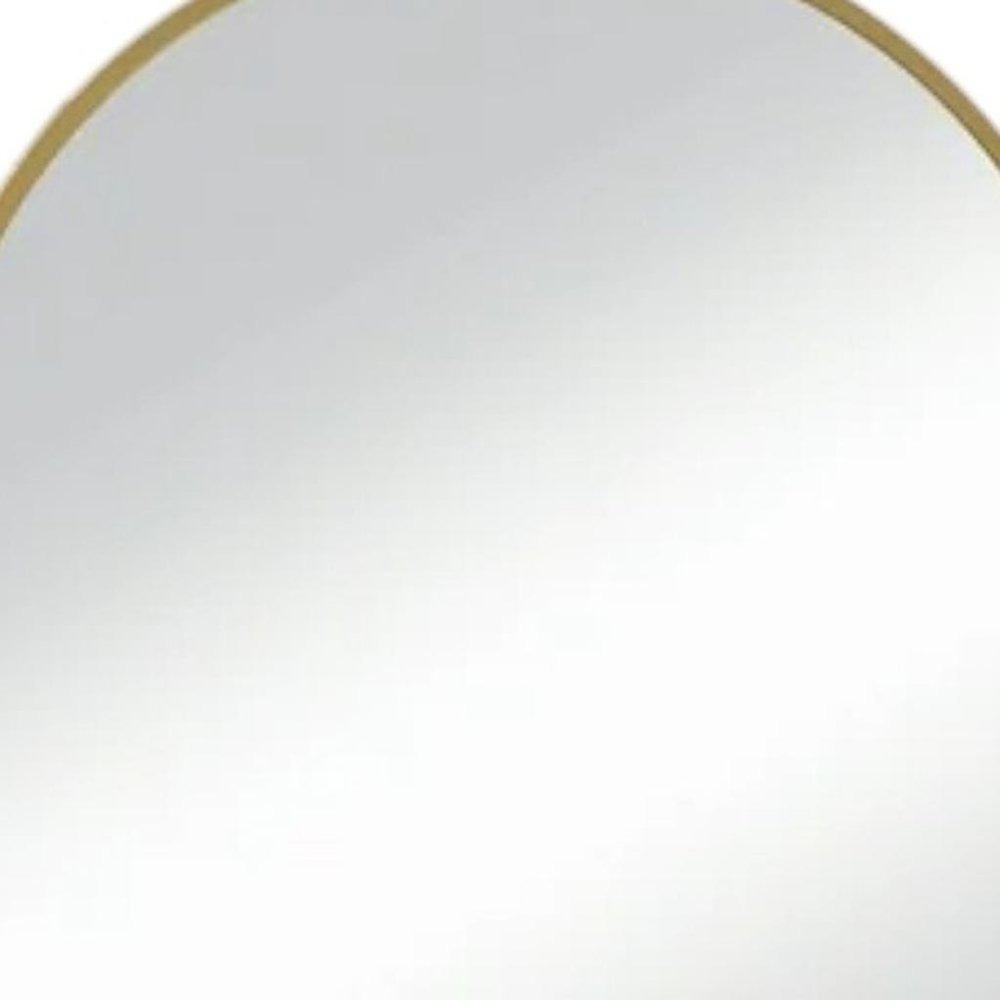 35" Gold Metal Arch Framed Accent Mirror