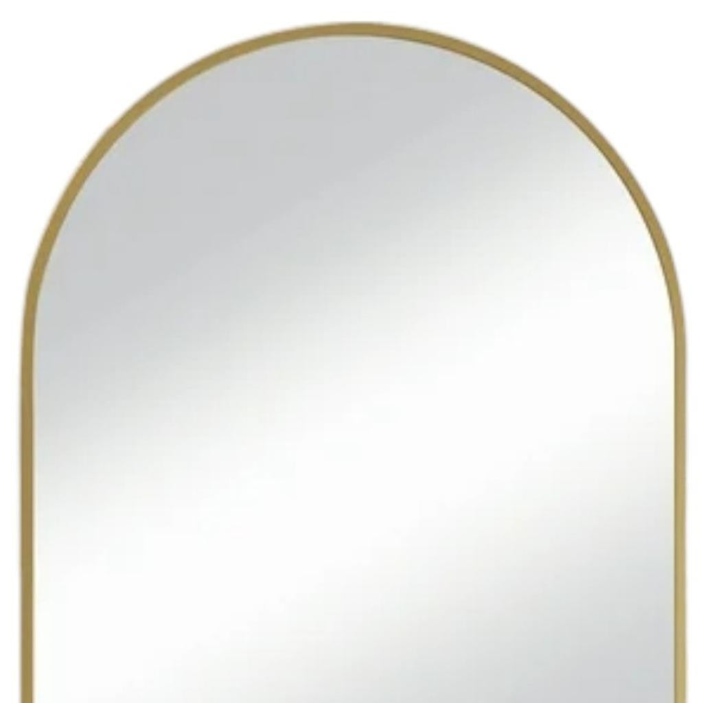 35" Gold Metal Arch Framed Accent Mirror