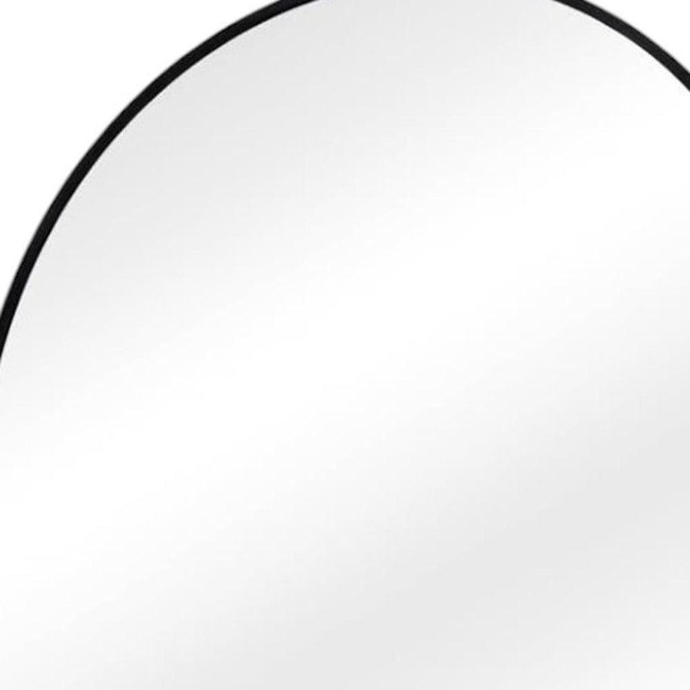 38" Black Metal Arch Framed Accent Mirror