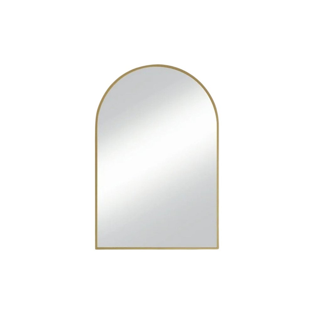 38" Gold Metal Arch Framed Accent Mirror