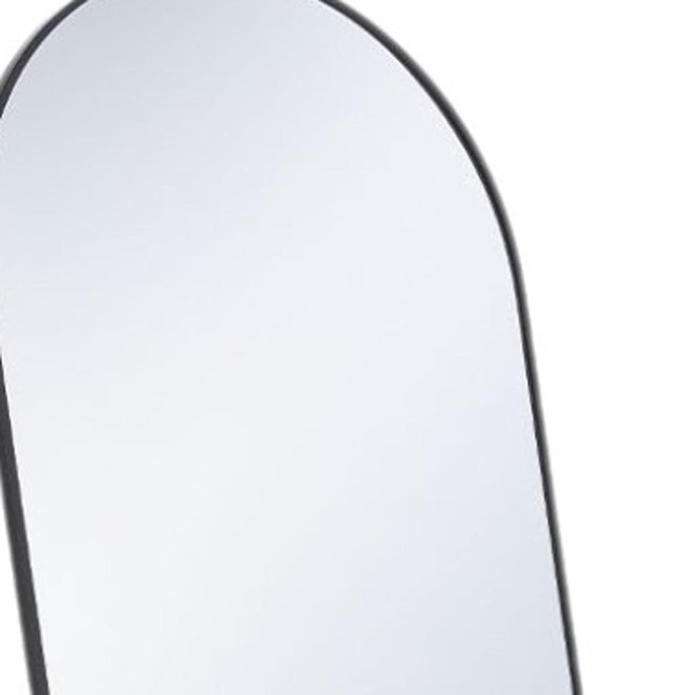 59" Black Metal Arch Wall Mounted Leaning Or Freestanding Framed Full Length Mirror