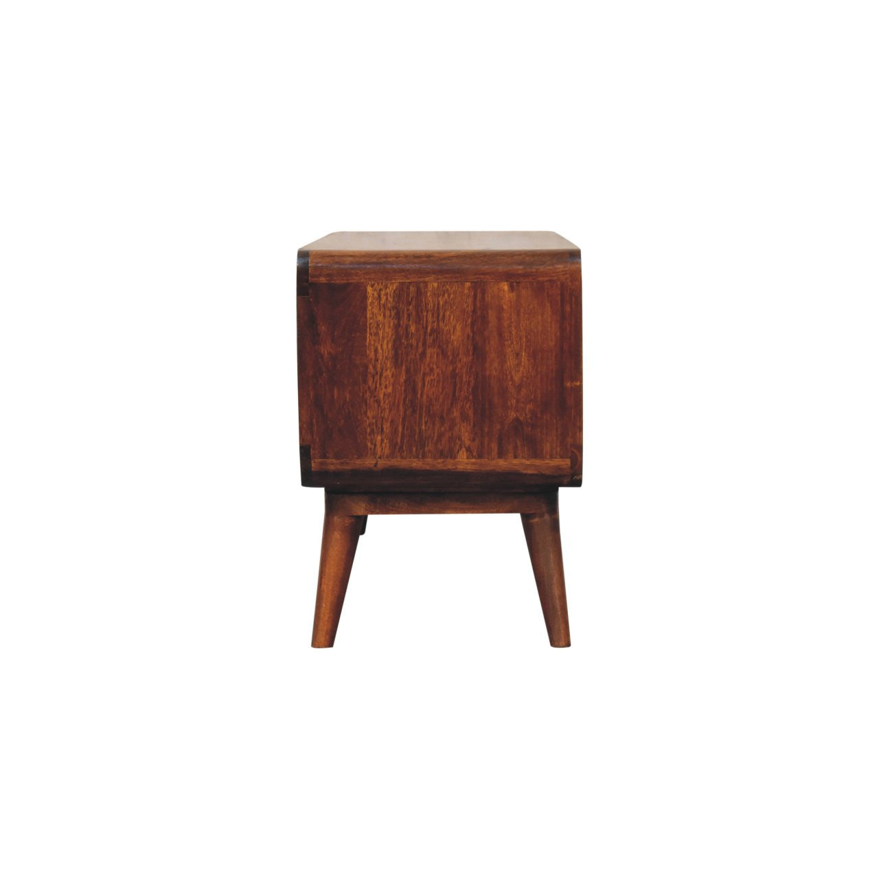 39" Brown Solid Wood Enclosed and Open Storage TV Stand