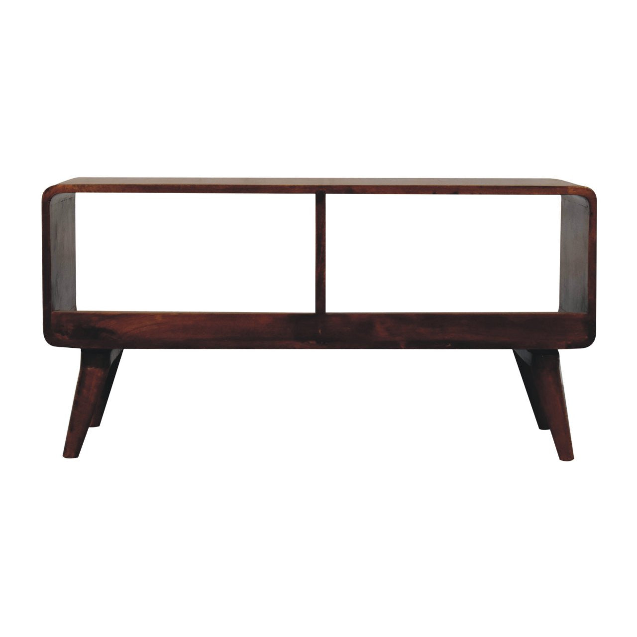 39" Brown Solid Wood Enclosed and Open Storage TV Stand