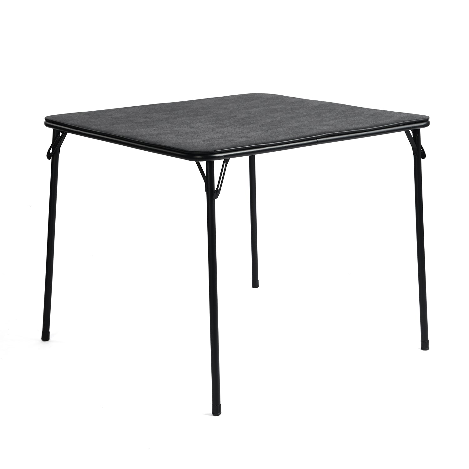 34" Black Wood and Iron Folding Square Card Table