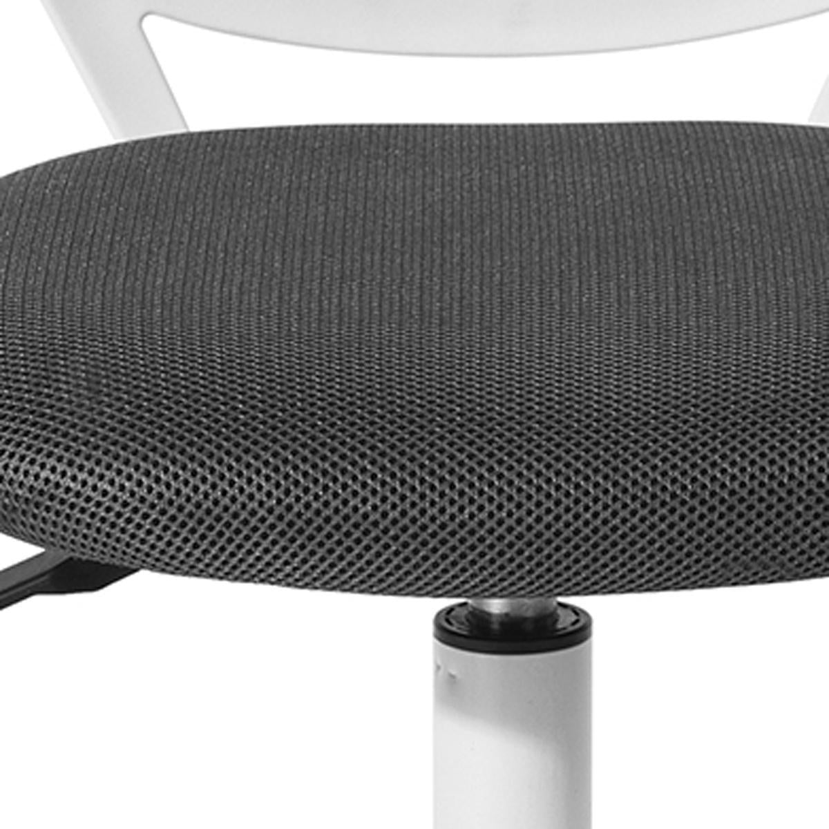 Gray and White Adjustable Height Swivel Rolling Office Chair