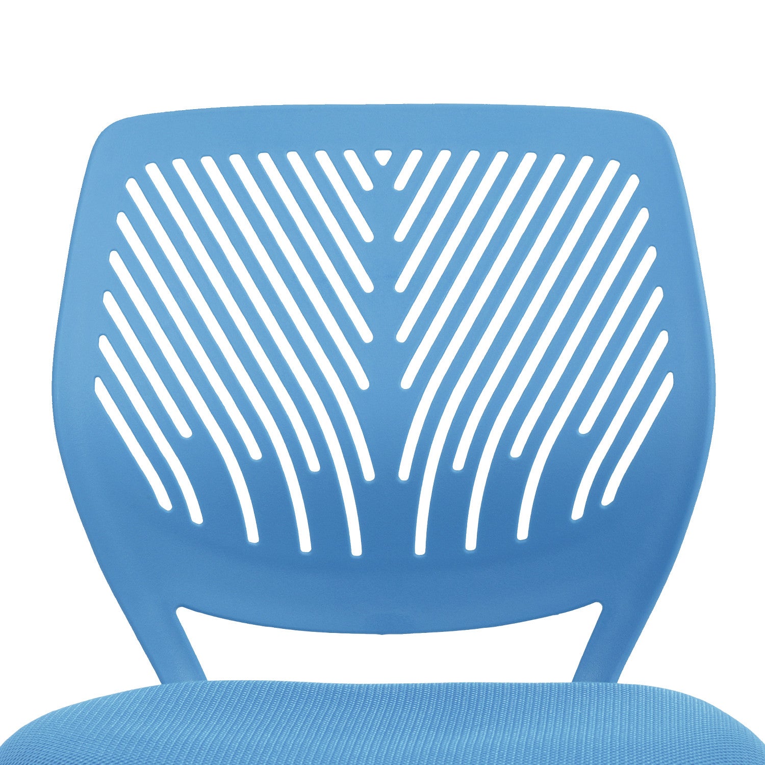 Blue and White Adjustable Height Swivel Rolling Office Chair
