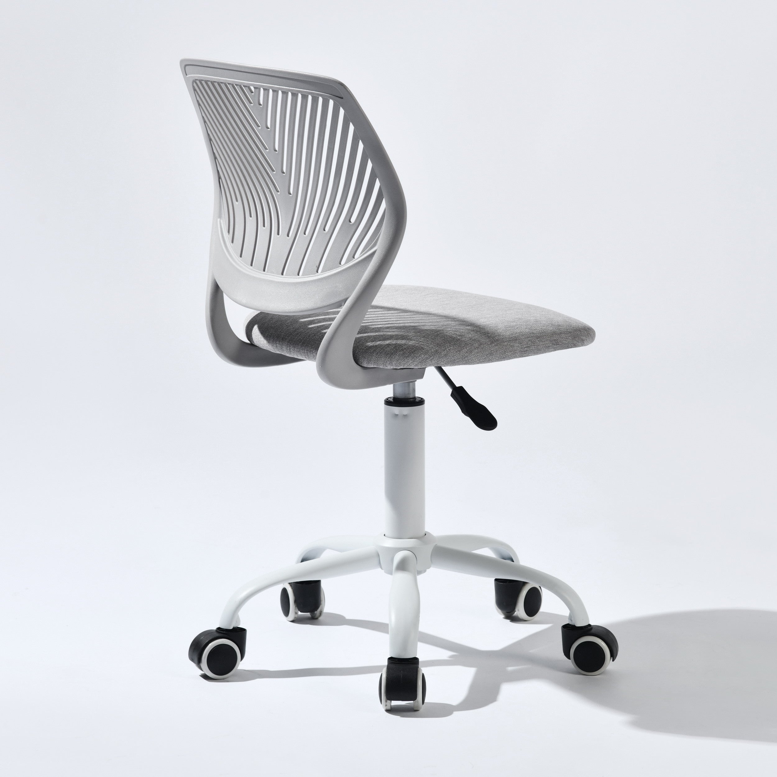 Gray and White Adjustable Height Swivel Rolling Office Chair