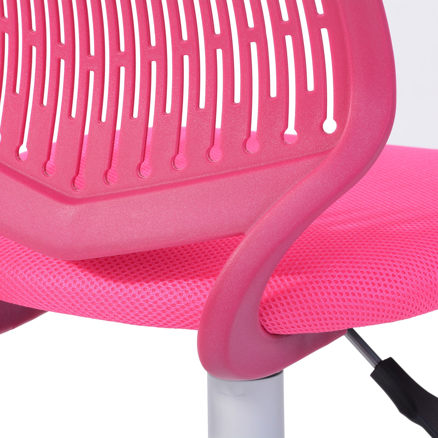 Fuchsia and White Adjustable Height Swivel Rolling Office Chair