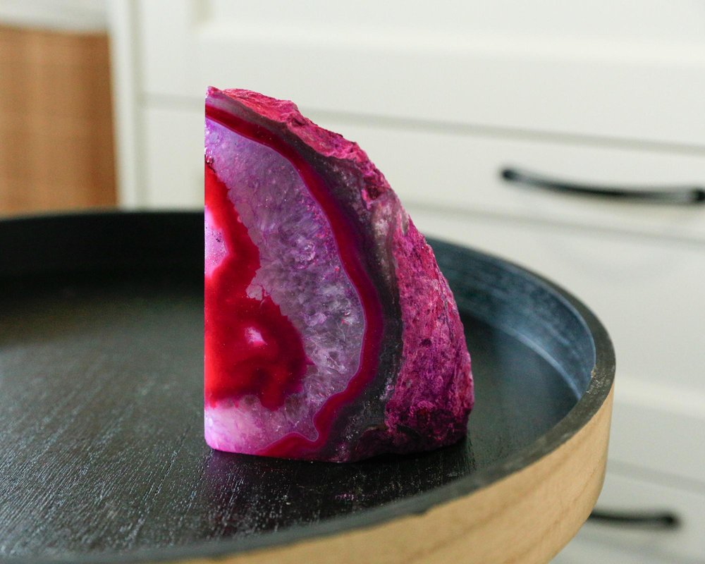 7" Pink Glass Crystal
