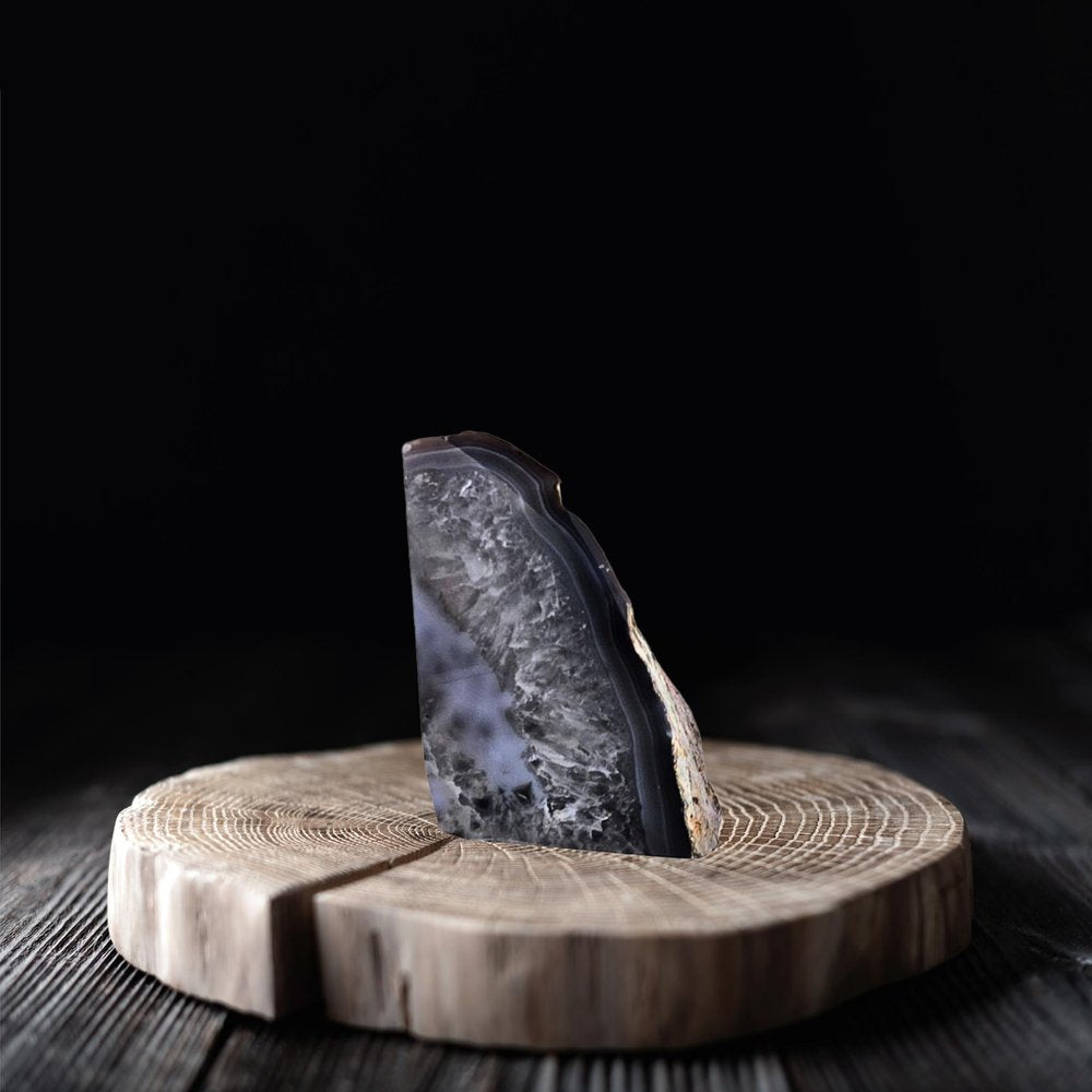 7" Gray Glass Crystal