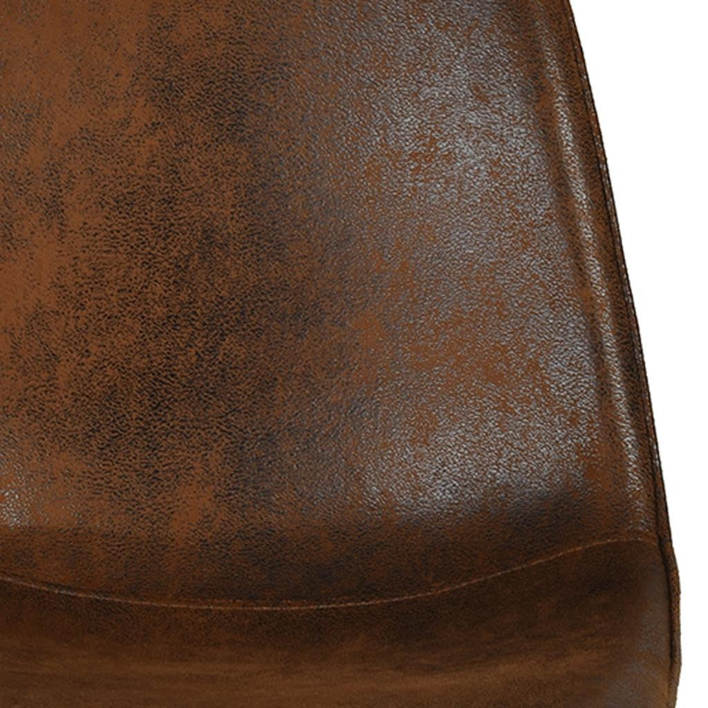 Set of Four Espresso and Black Faux Suede and Steel Dining Side Chairs