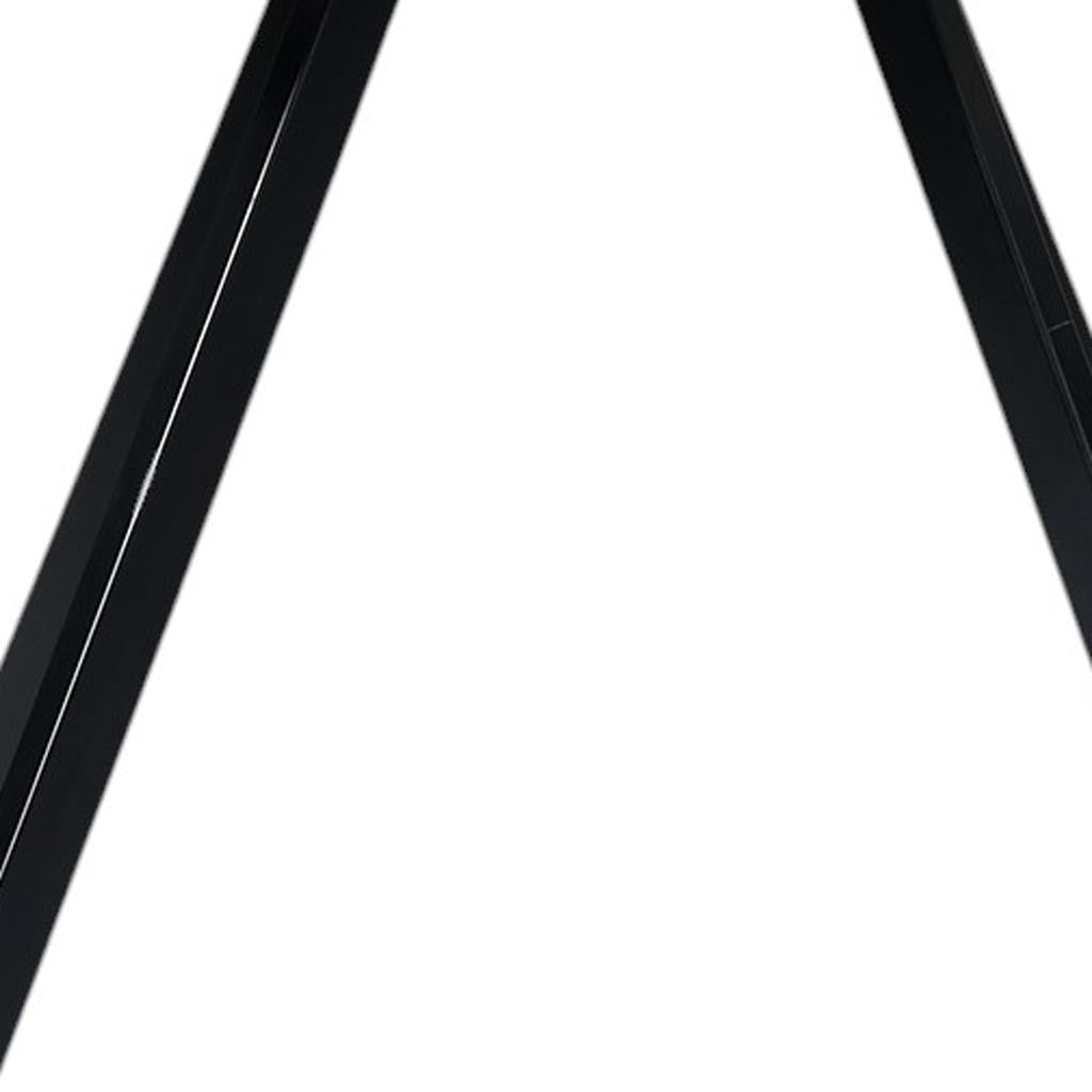 Set of Two Beige and Black Fabric and Steel Dining Arm Chairs