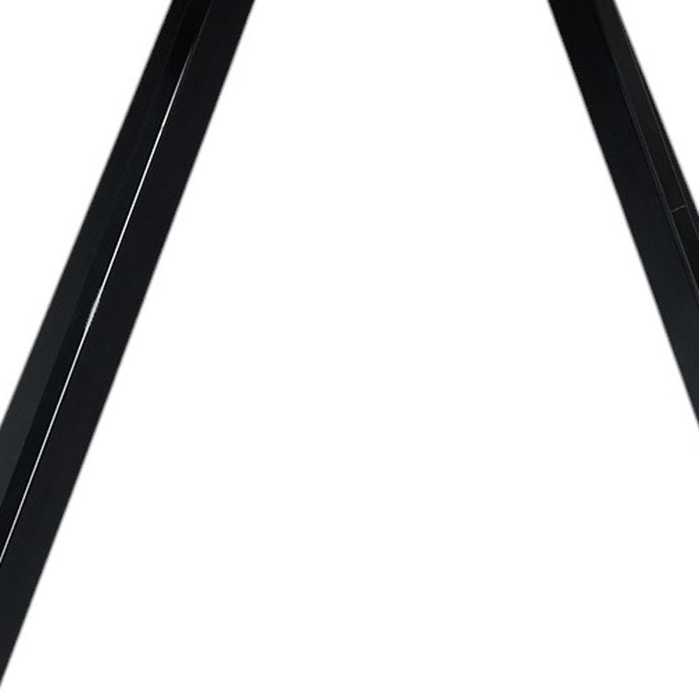 Set of Two Beige and Black Fabric and Steel Dining Arm Chairs