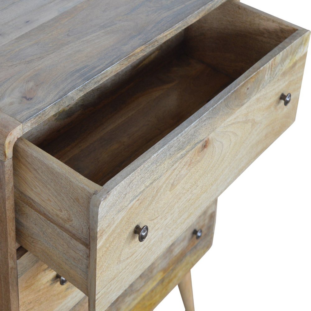 28" Brown Solid Wood Three Drawer Sideboard
