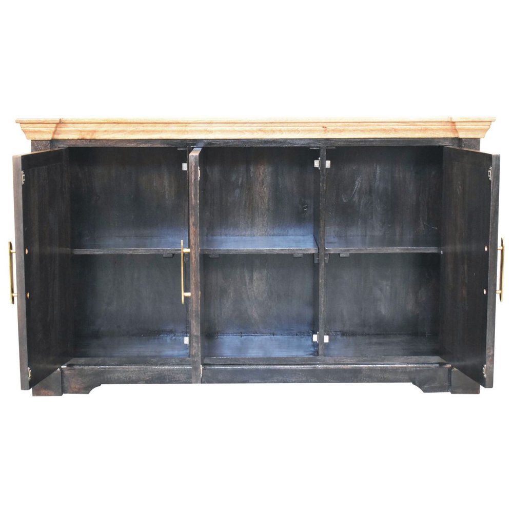 59" Brown Solid Wood Two Drawer Sideboard