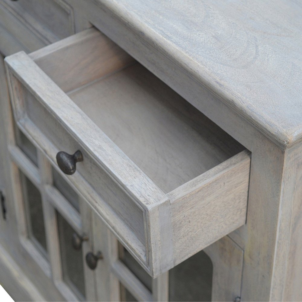 65" Brown Solid Wood Four Drawer Sideboard