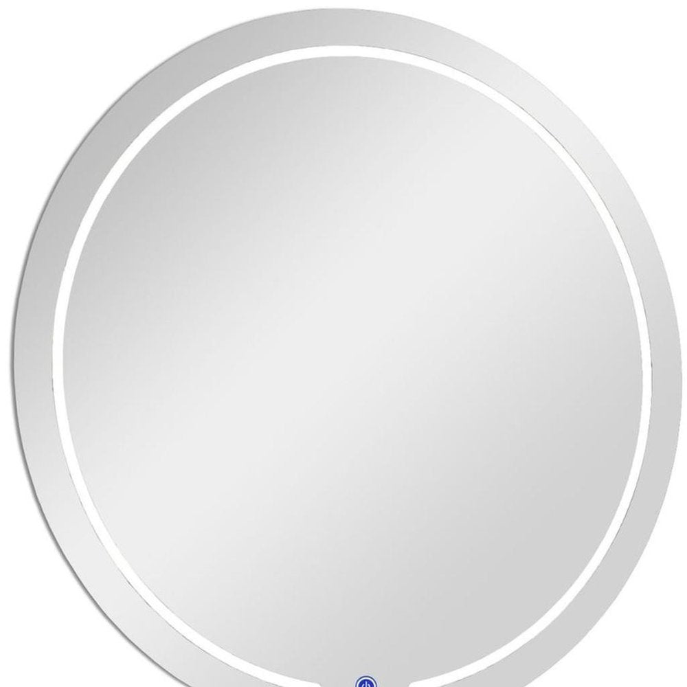 39" Clear Round Lighted Frameless Bathroom Vanity Mirror
