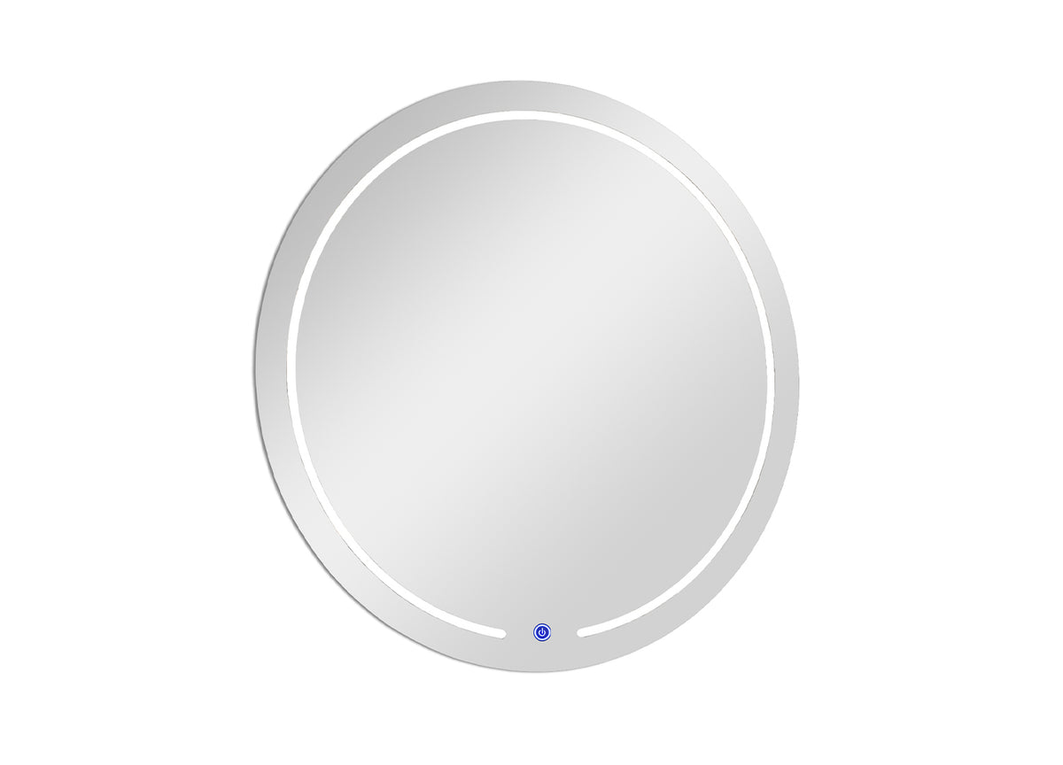 39" Clear Round Lighted Frameless Bathroom Vanity Mirror