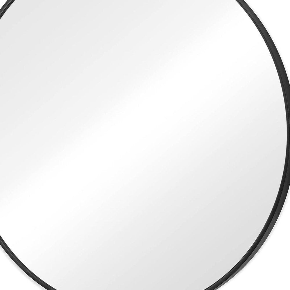 20" Black Metal Round Framed Bathroom Vanity Mirror