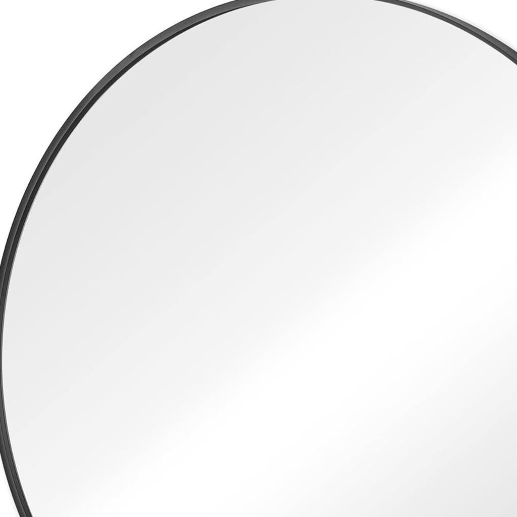 20" Black Metal Round Framed Bathroom Vanity Mirror