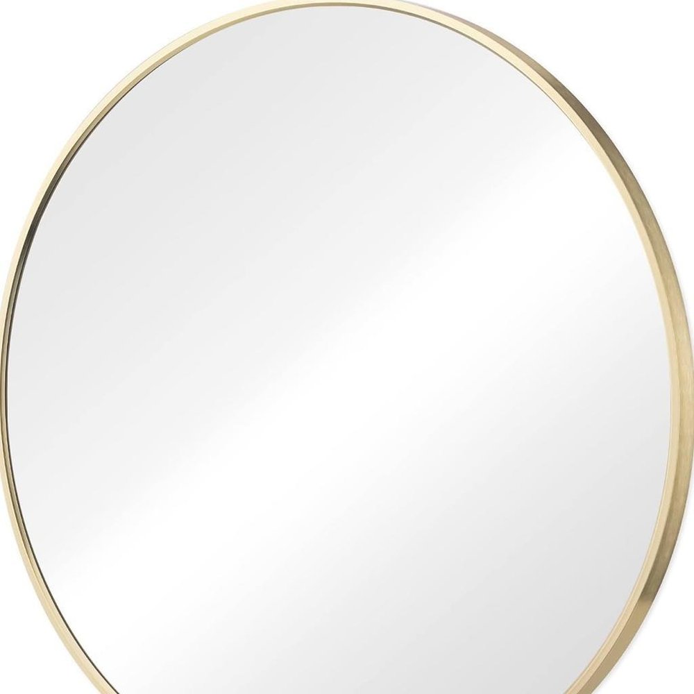 20" Black Metal Round Framed Bathroom Vanity Mirror