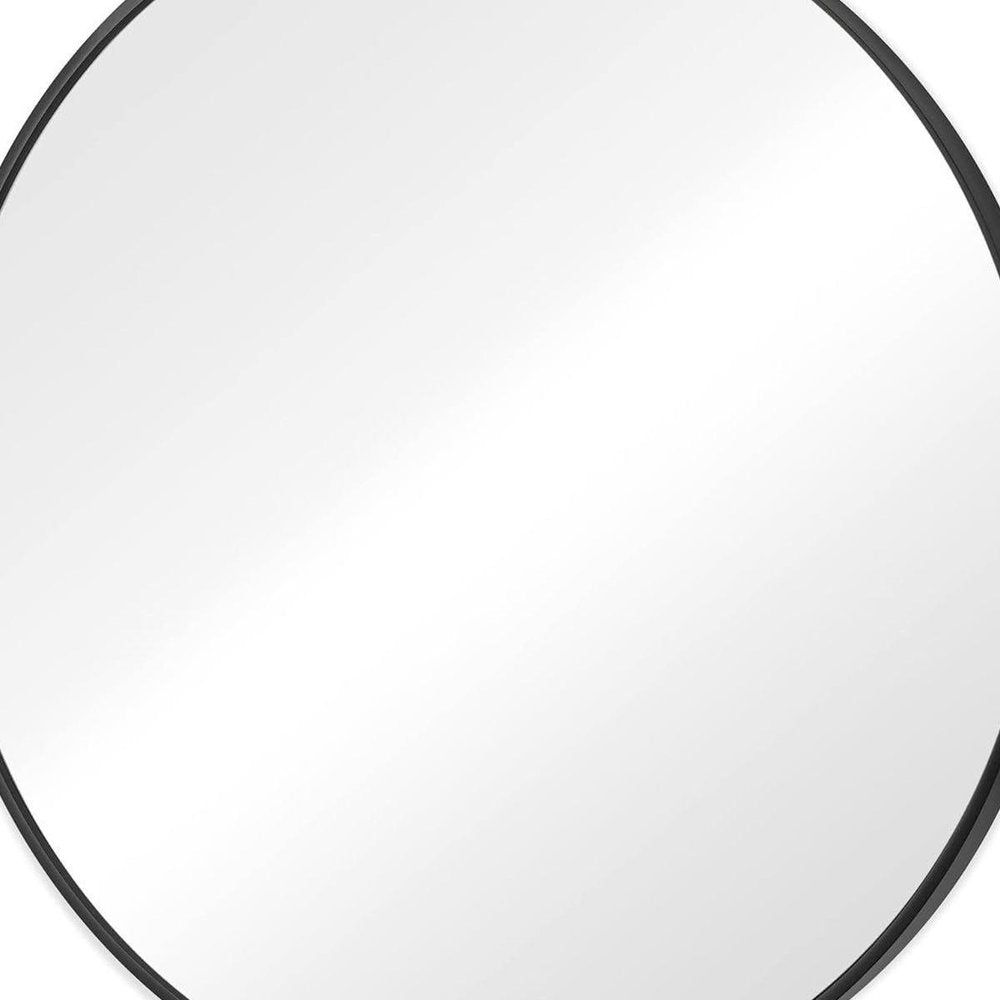 24" Black Metal Round Framed Bathroom Vanity Mirror