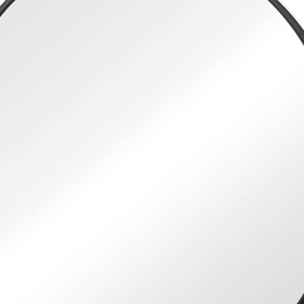 24" Black Metal Round Framed Bathroom Vanity Mirror