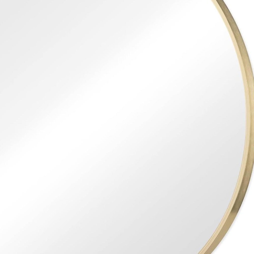 24" Black Metal Round Framed Bathroom Vanity Mirror