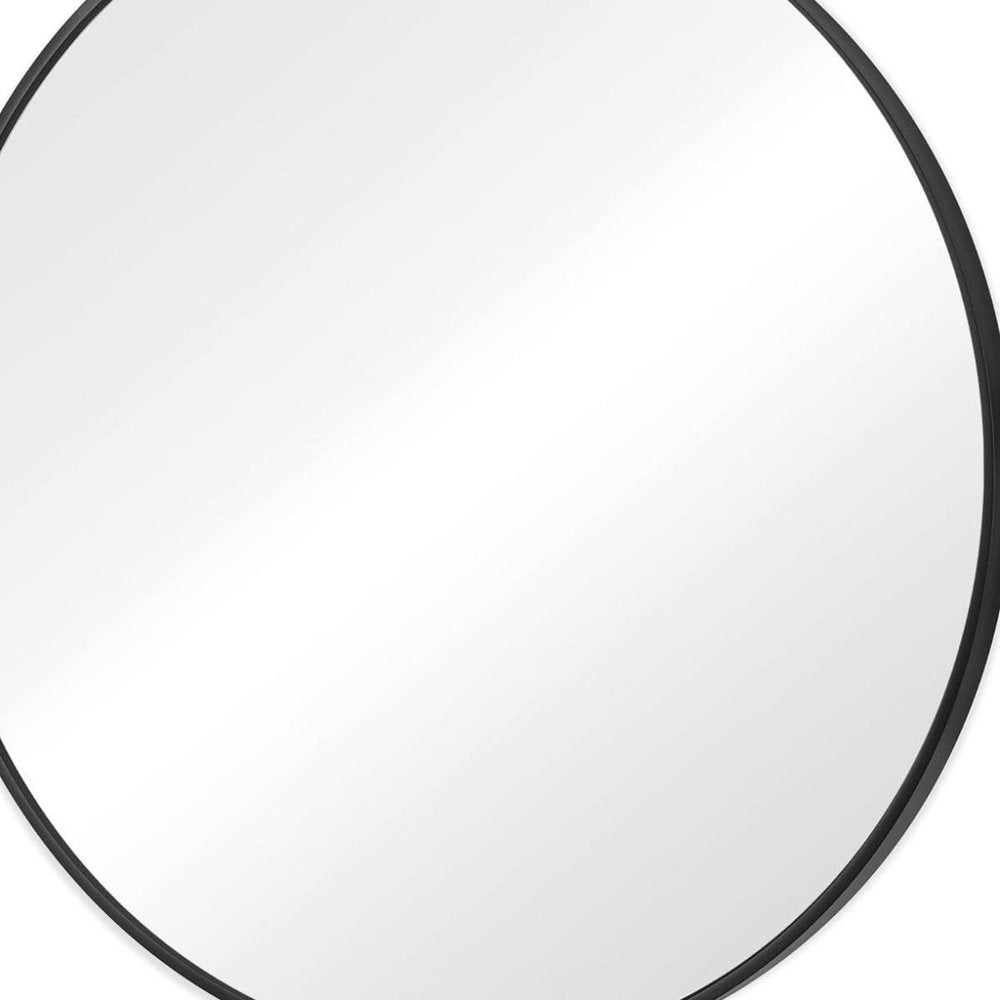 30" Black Metal Round Framed Bathroom Vanity Mirror