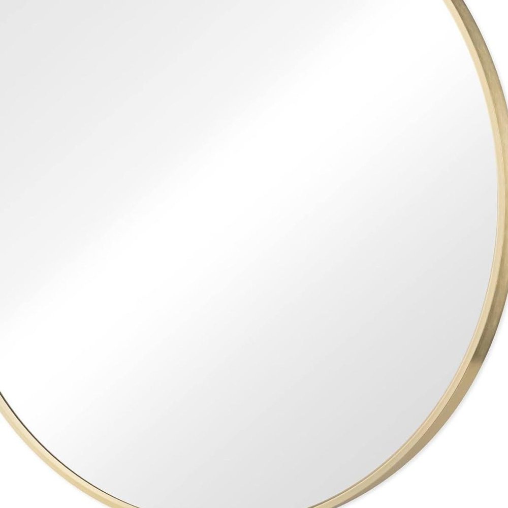 30" Black Metal Round Framed Bathroom Vanity Mirror