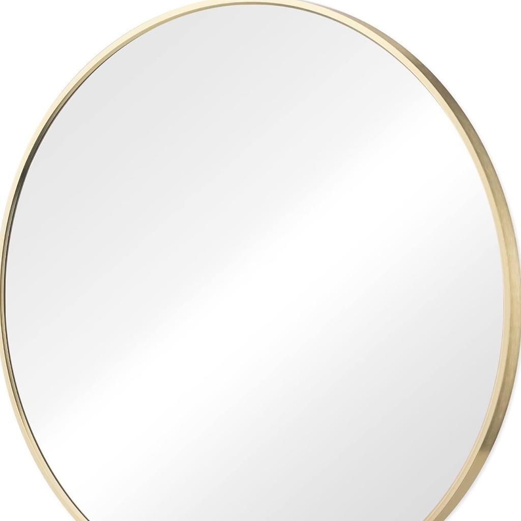 30" Gold Metal Round Framed Bathroom Vanity Mirror