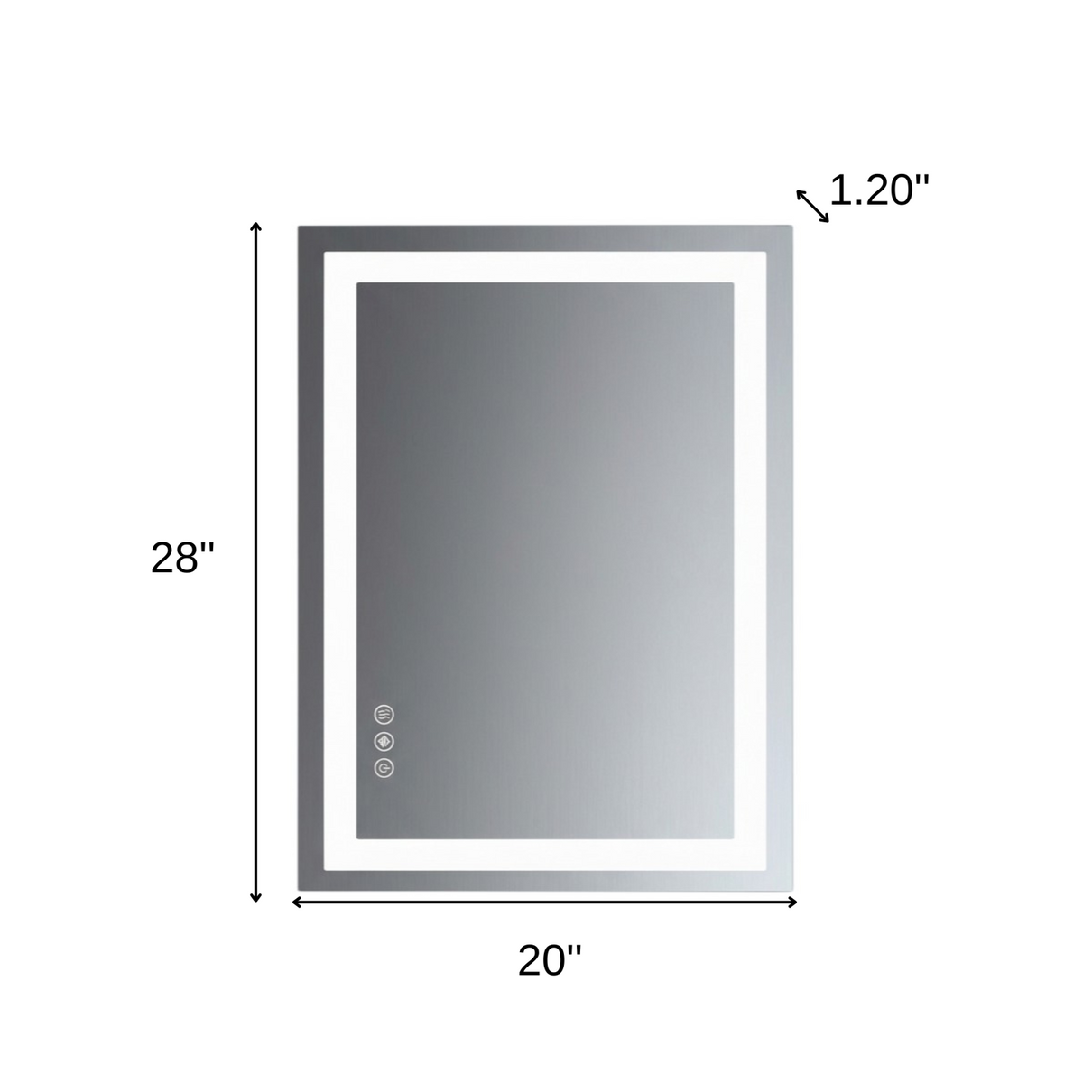 28" Lighted Frameless Bathroom Vanity Mirror