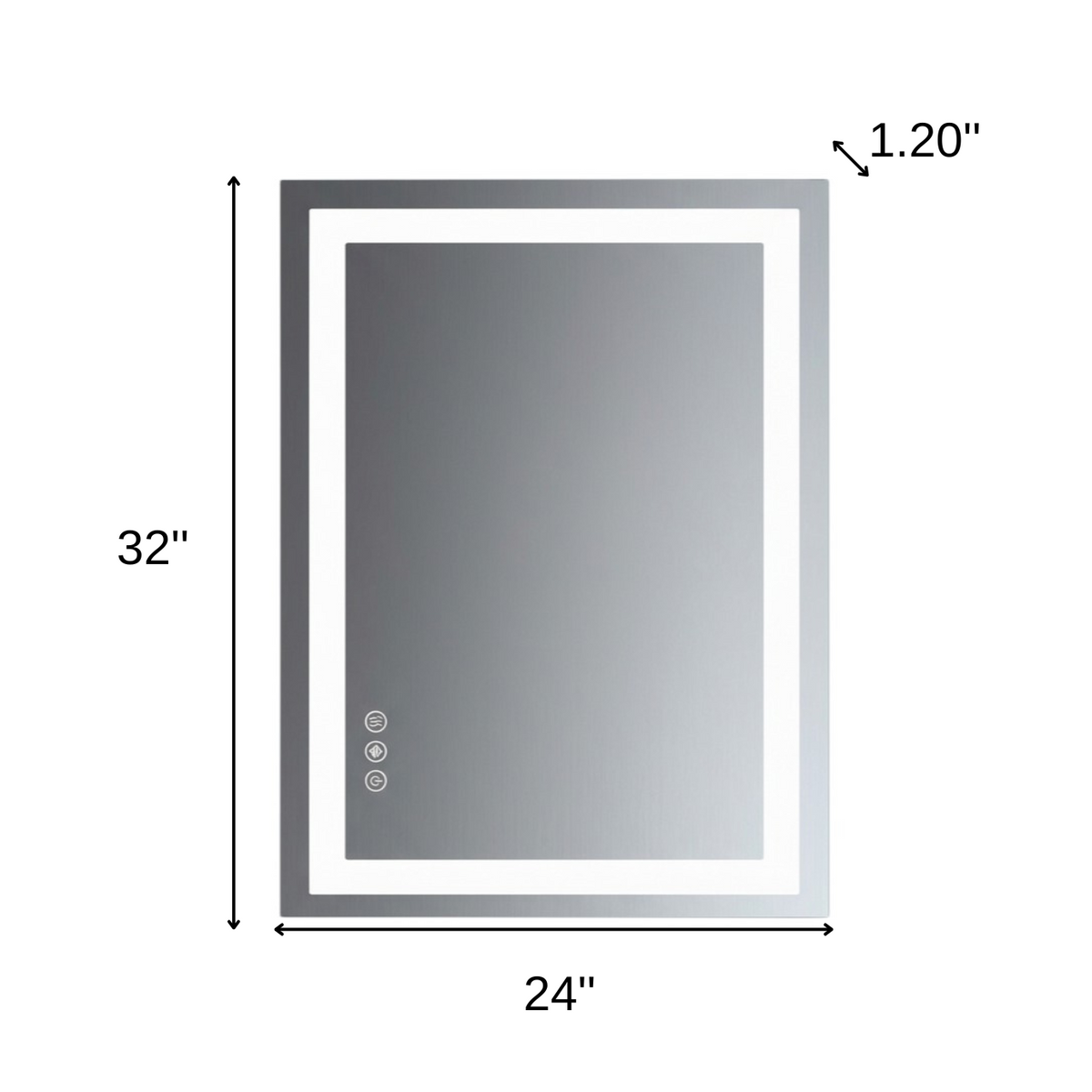 32" Lighted Frameless Bathroom Vanity Mirror