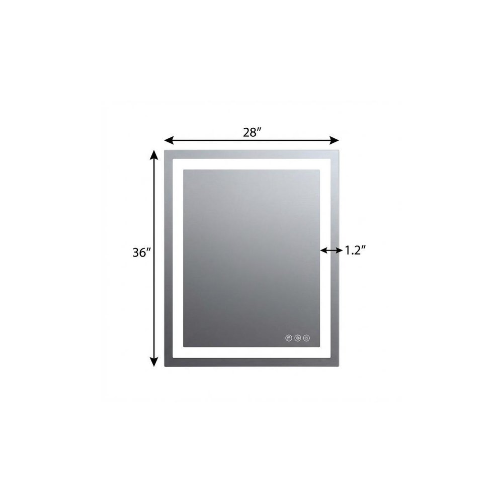 36" Lighted Frameless Bathroom Vanity Mirror