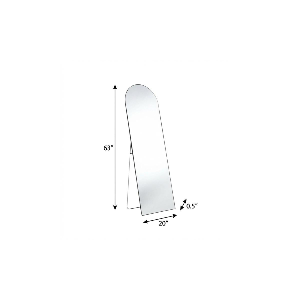 63" Black Metal Arch Wall Mounted Leaning And Freestanding Framed Standing Mirror