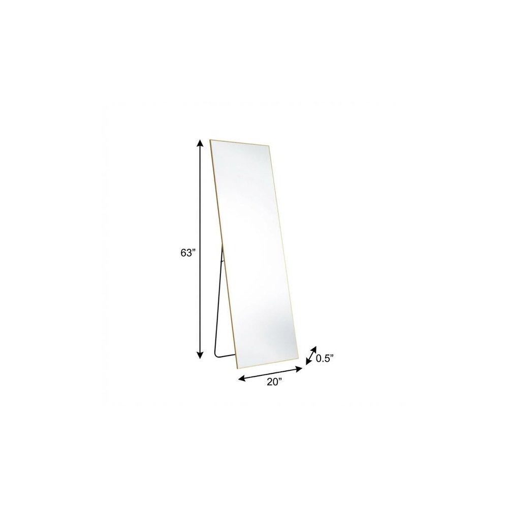 63" Black Metal Wall Mounted Leaning And Freestanding Framed Standing Mirror