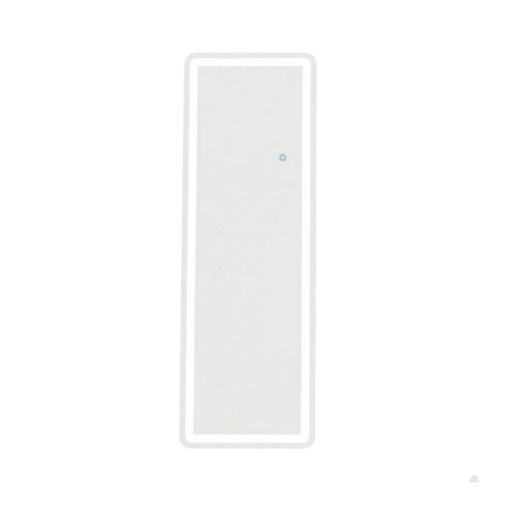60" Silver Glass Lighted Wall Mounted Leaning And Freestanding Framed Full Length Mirror