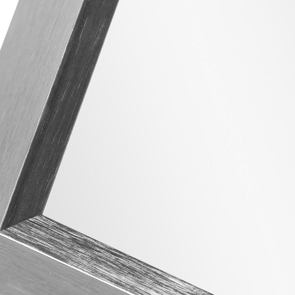 Set of Two Silver Aluminum Framed Bathroom Vanity Mirror