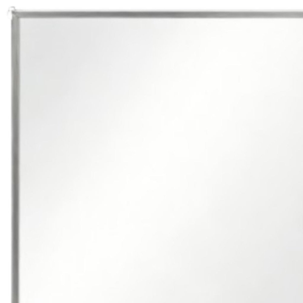 Set of Two Silver Aluminum Framed Bathroom Vanity Mirror