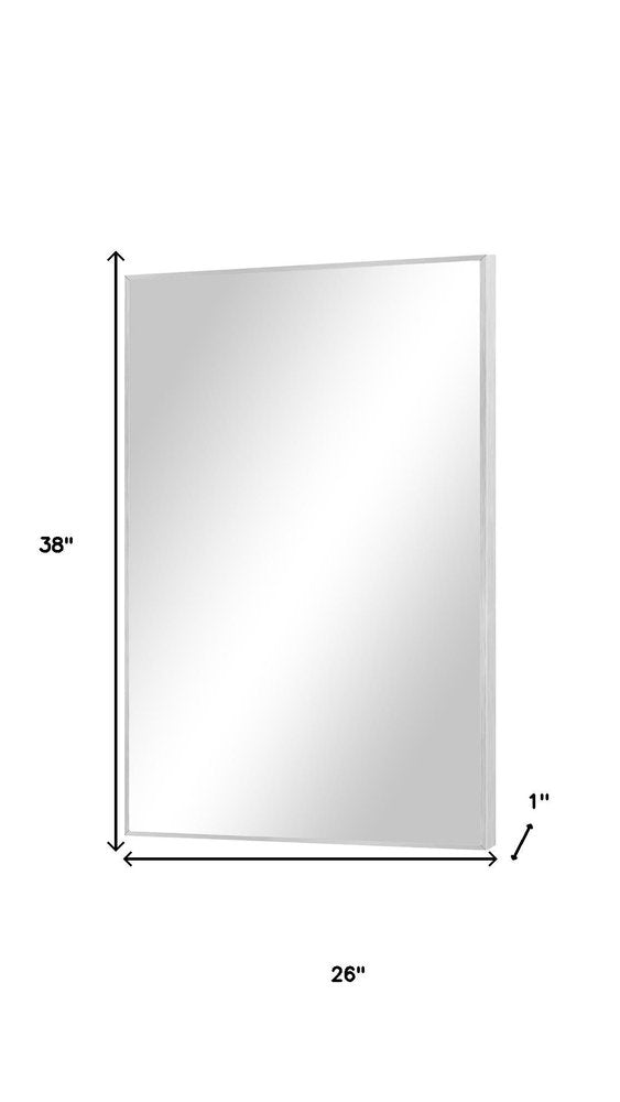 38" Silver Aluminum Framed Bathroom Vanity Mirror