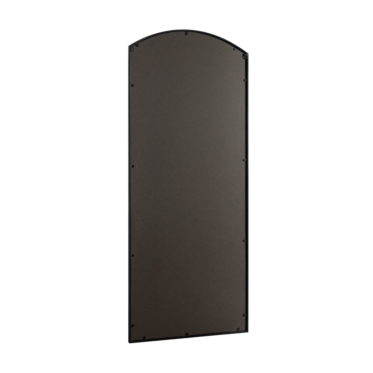 67" Black Metal Geometric Arch Wall Mounted Or Leaning Framed Full Length Mirror