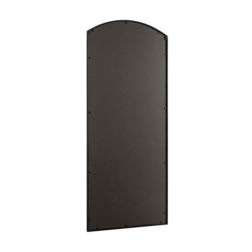 67" Black Metal Geometric Arch Wall Mounted Or Leaning Framed Full Length Mirror